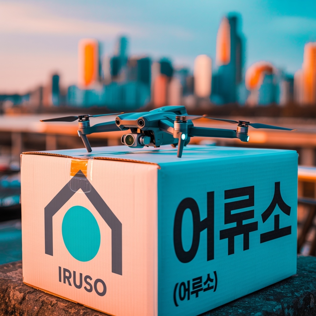 (주)이루소 로고 드론 배송 - AI 스마트 의약품 배송 시스템